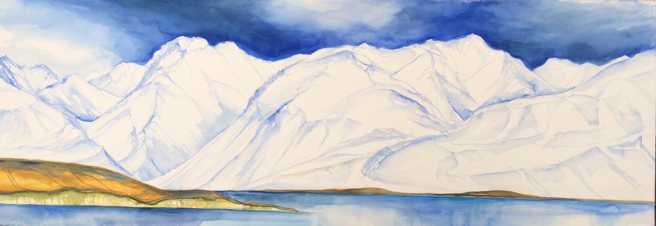 Susanna Izard  | Mistake River Valley  |watercolour | gouache  | McAtamney Gallery | Geraldine NZ